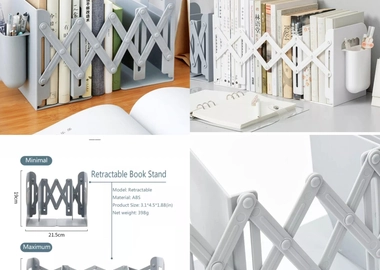 Retractable book ends & shelf