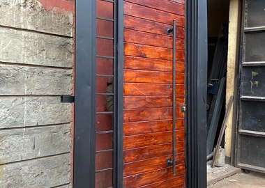 Steel double door