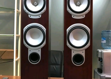 Silver RS6 audio speakers