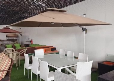 Rattan 8 seater outdoor dining table