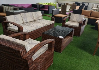 5 seater rattan patio sofa
