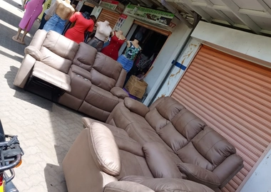 Brown six seater imported microfabric recliners