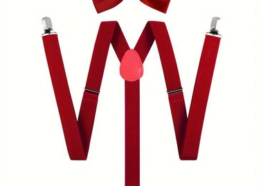 Unisex suspender and bow