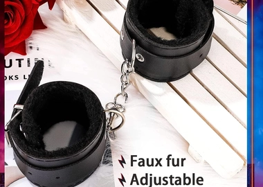 Leather faux BONDAGE SEX TOY HAND cuffs