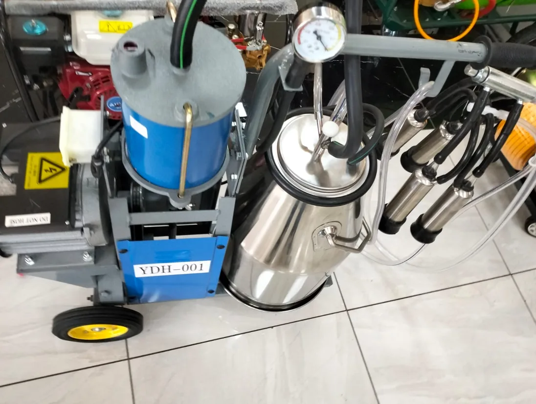 Single bucket milking machine.
