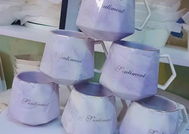 6 PCS ceramic fancy mugs