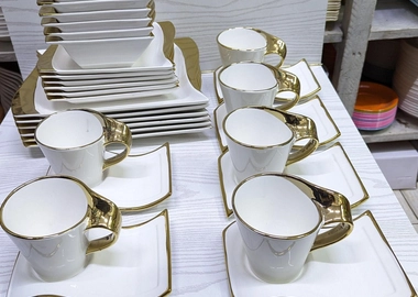 30PCS Unique gold dinner sets