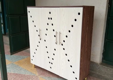 Shoe rack with 3 doors & spacious shelves