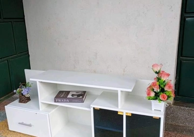 TV stand with tinted glass & drawers