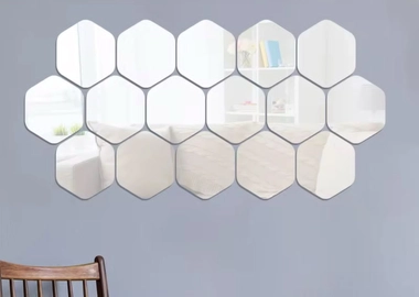 Hexagon acrylic decor mirrors