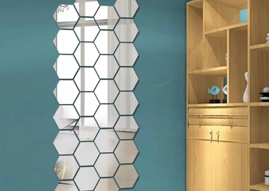 Hexagon acrylic decor mirrors
