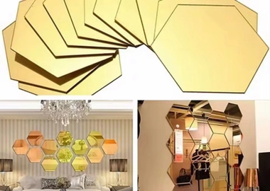 Hexagon acrylic decor mirrors