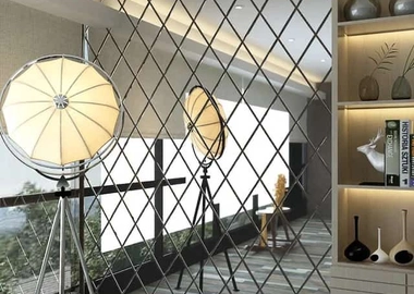 Diamond shape acrylic mirrors