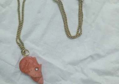 African coral stone chain necklace