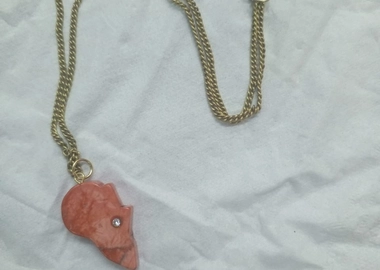 African coral stone chain necklace