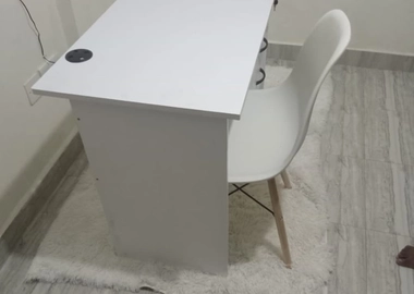 White designer desk