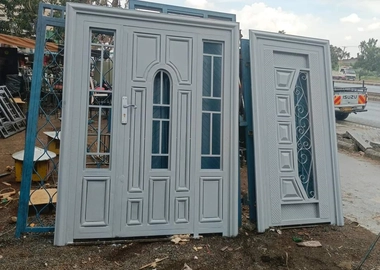 Double steel doors