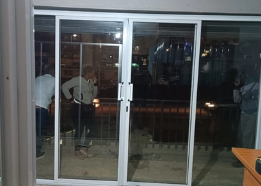 Double sliding aluminum glass door