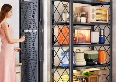 Movable kitchen rack organizer