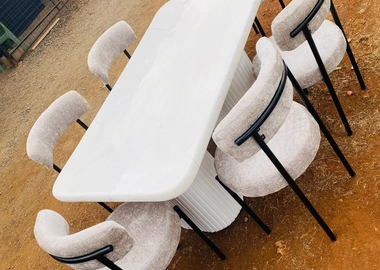 6 seater designer dining table