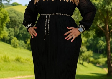 Black gold maxi dress