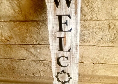 Customized rustic welcome sign