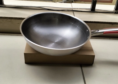 Honey Comb stainless steel wok pan