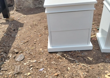 Modern White Wooden Bedside Cabinet