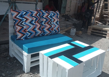 Two Seater Pallet Sofa with a Coffee Table