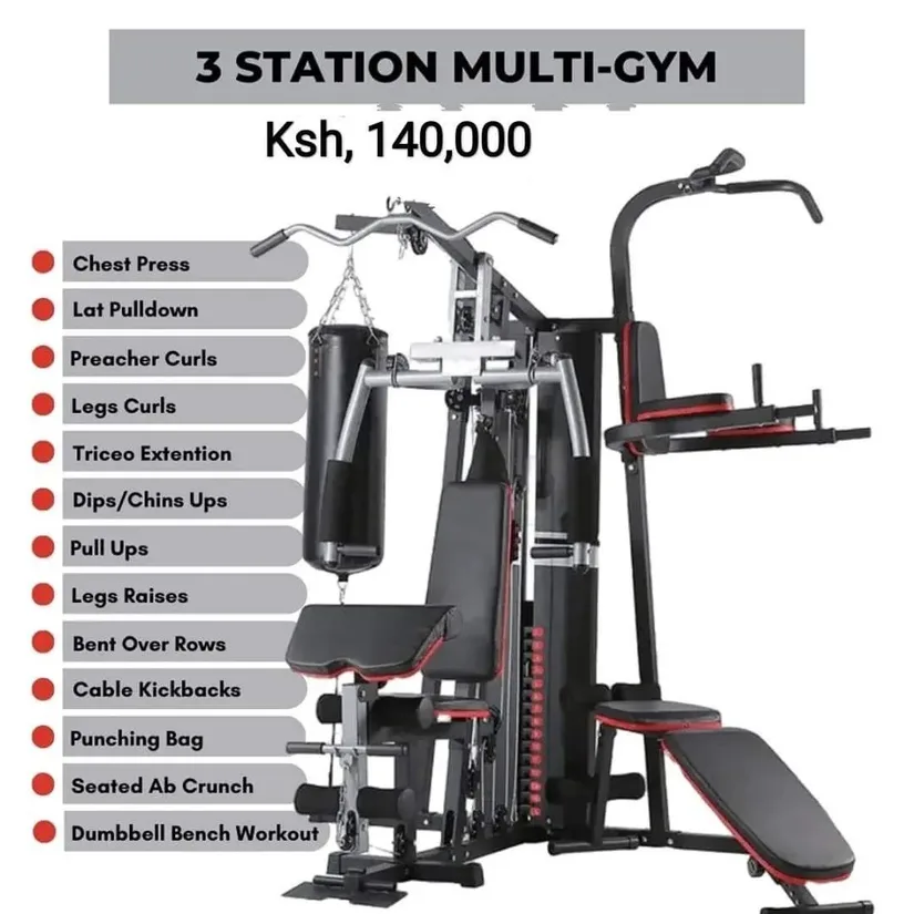 JX-DS930 Multi-Gym 3 Station Equipment with Boxing Punching Bag