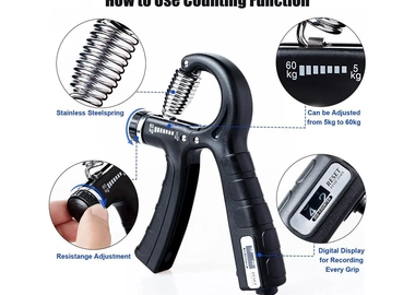 5-60KG Adjustable Hand Grip Strengthener | Wrist Forearm Grip Exerciser