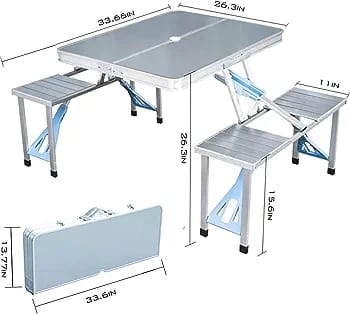 Foldable camping chairs and tables