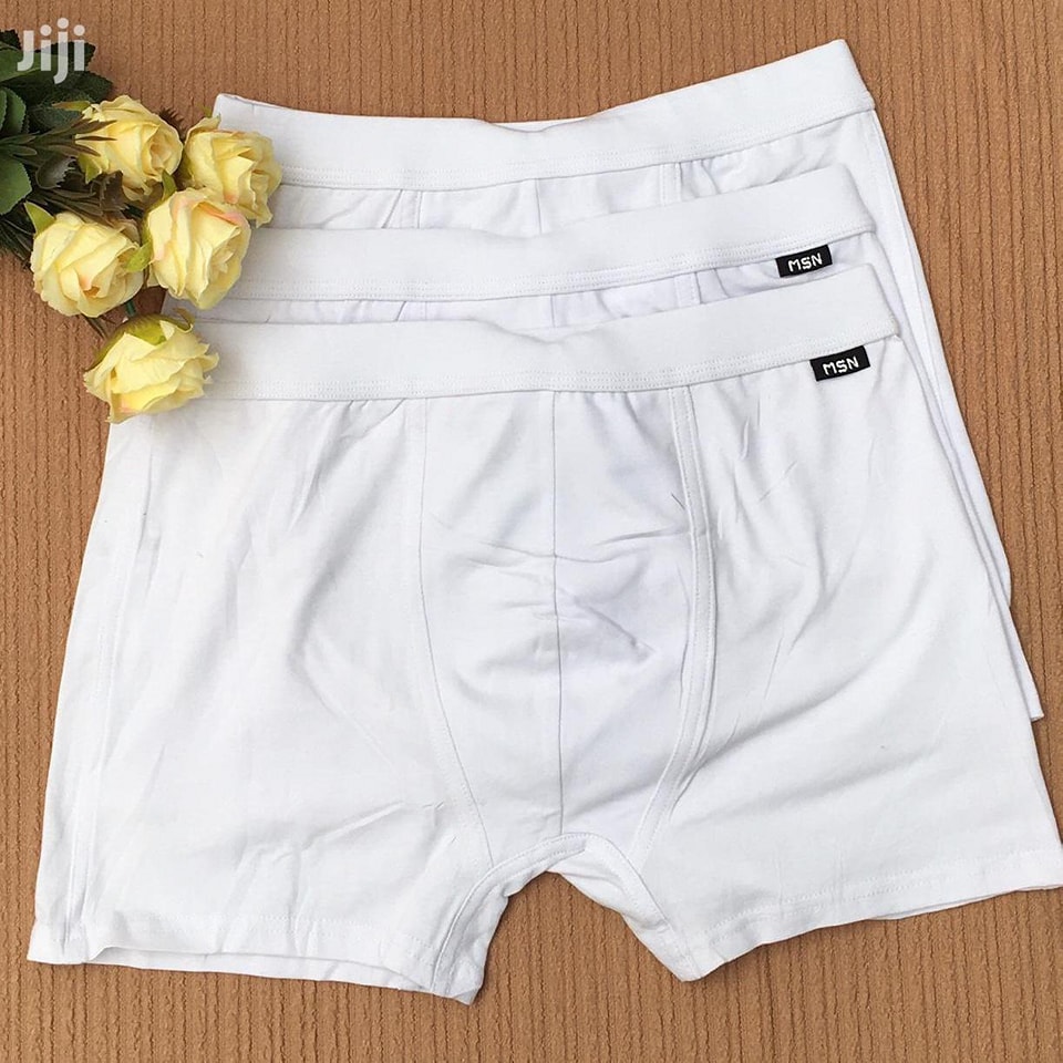 Pure cotton white mens boxers