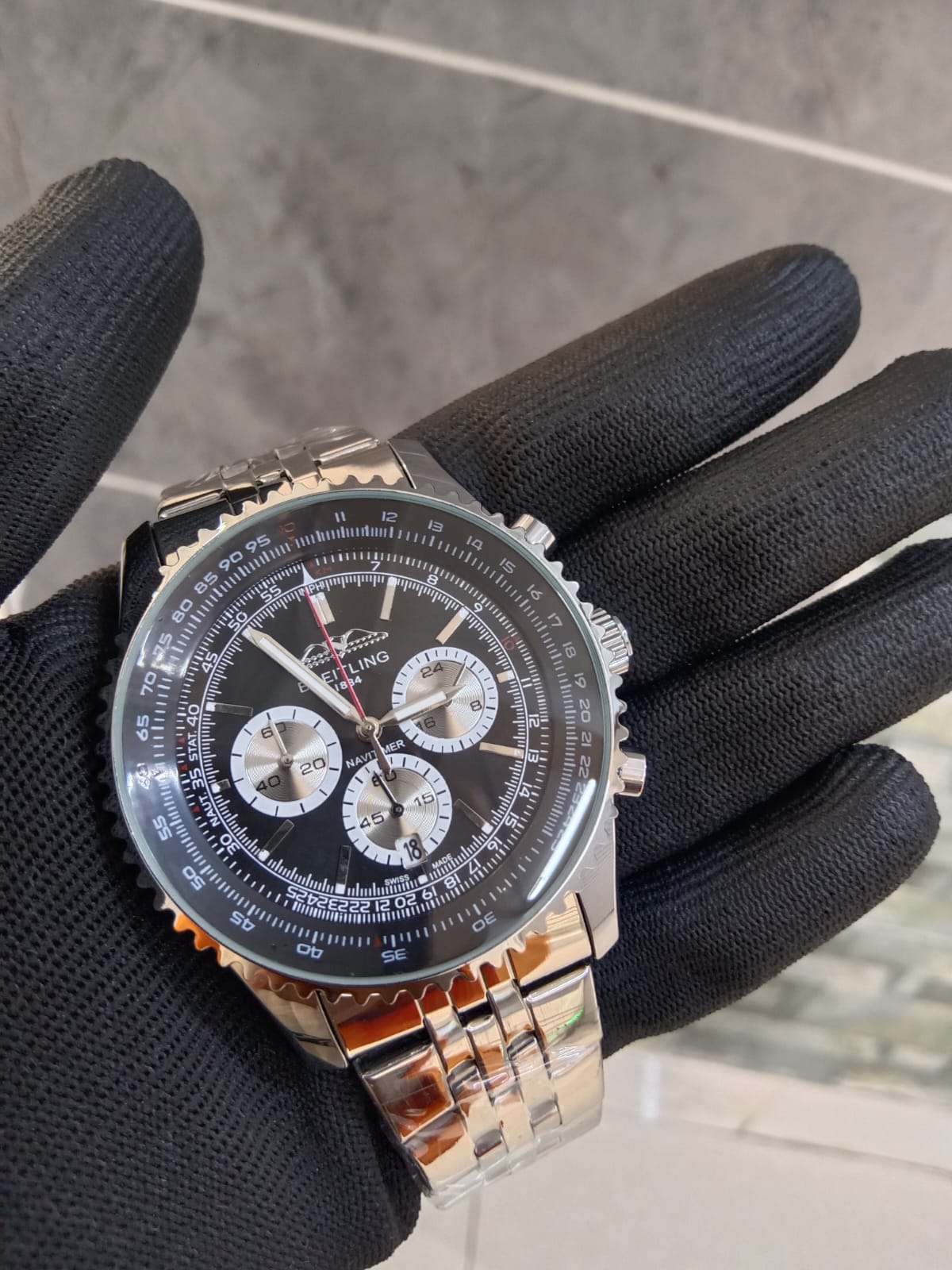 Metallic strap breitling