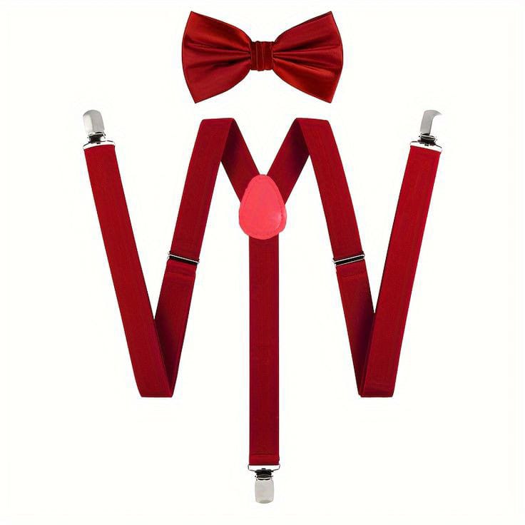Unisex suspender and bow
