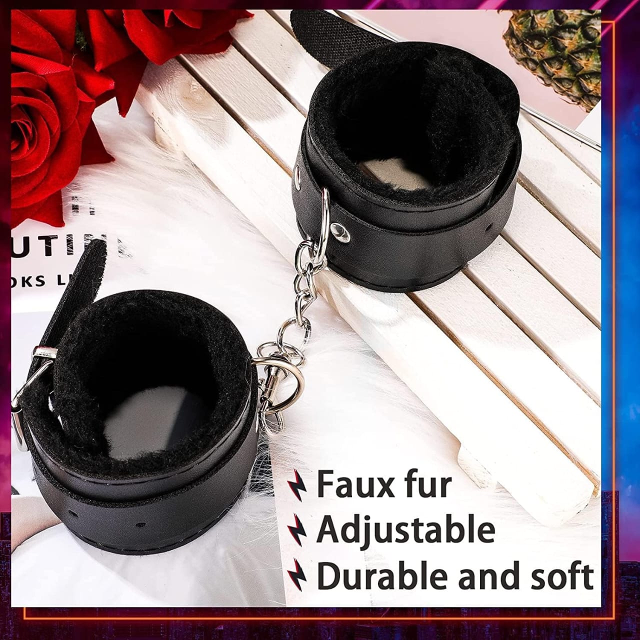 Leather faux BONDAGE SEX TOY HAND cuffs