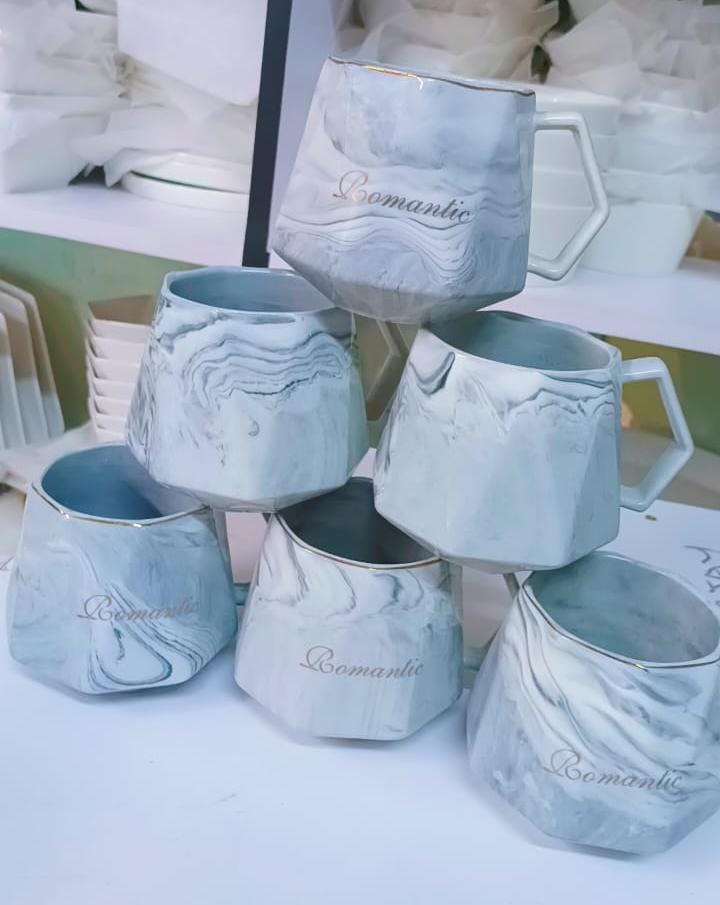 6 PCS ceramic fancy mugs
