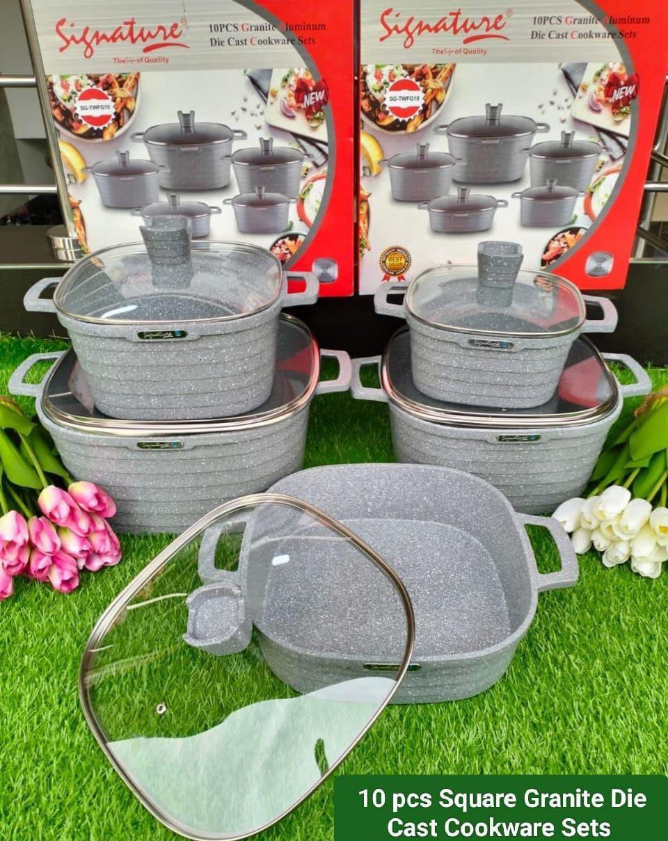 10PCS Signature square granite cookware