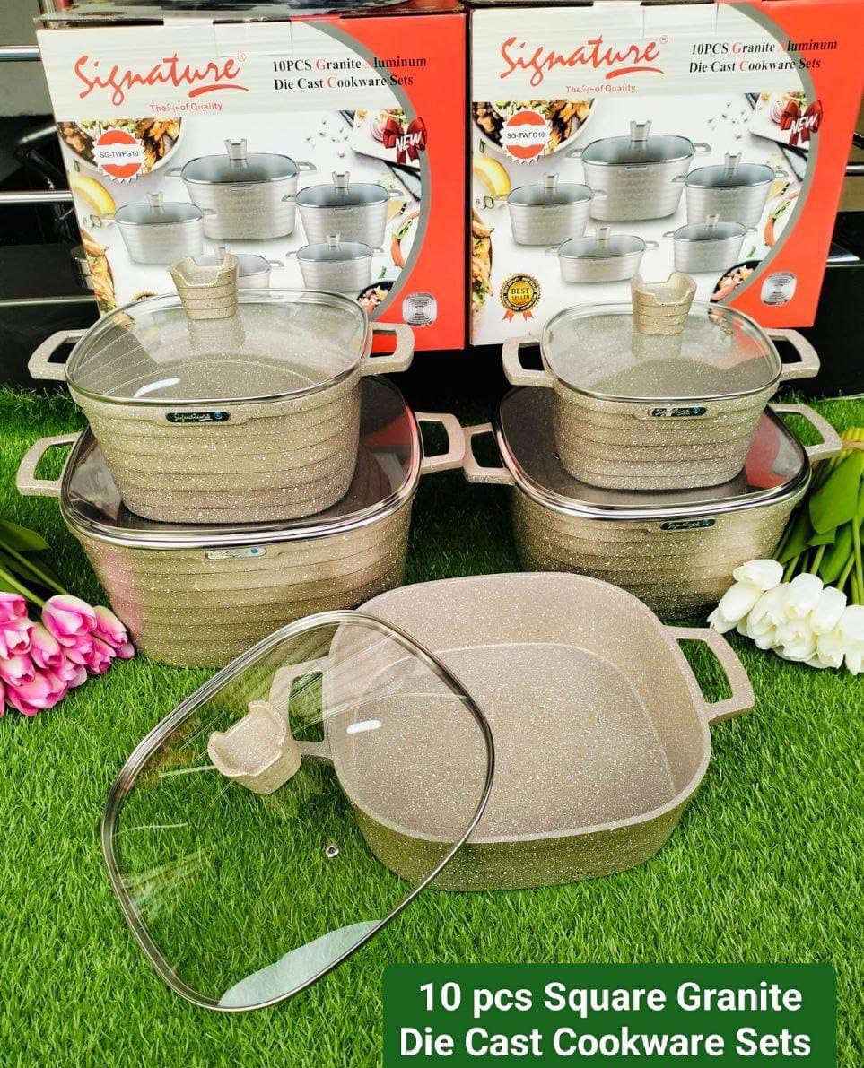 10PCS Signature square granite cookware