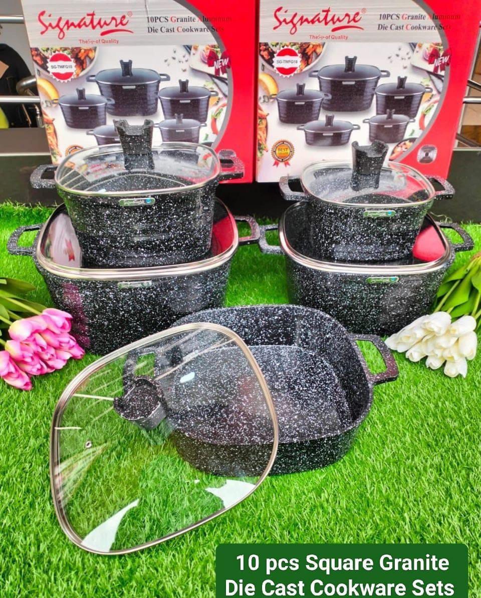 10PCS Signature square granite cookware