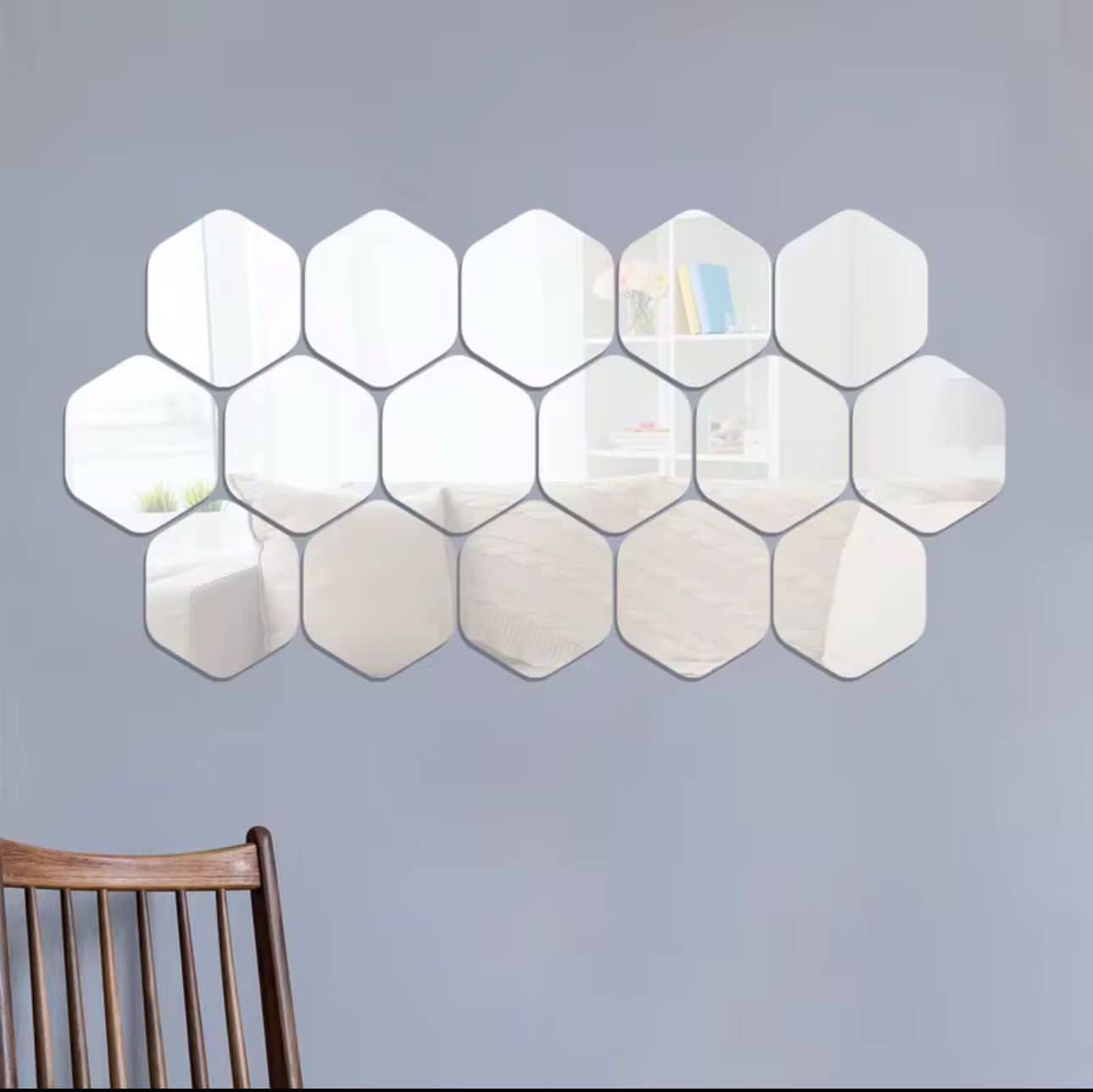 Hexagon acrylic decor mirrors