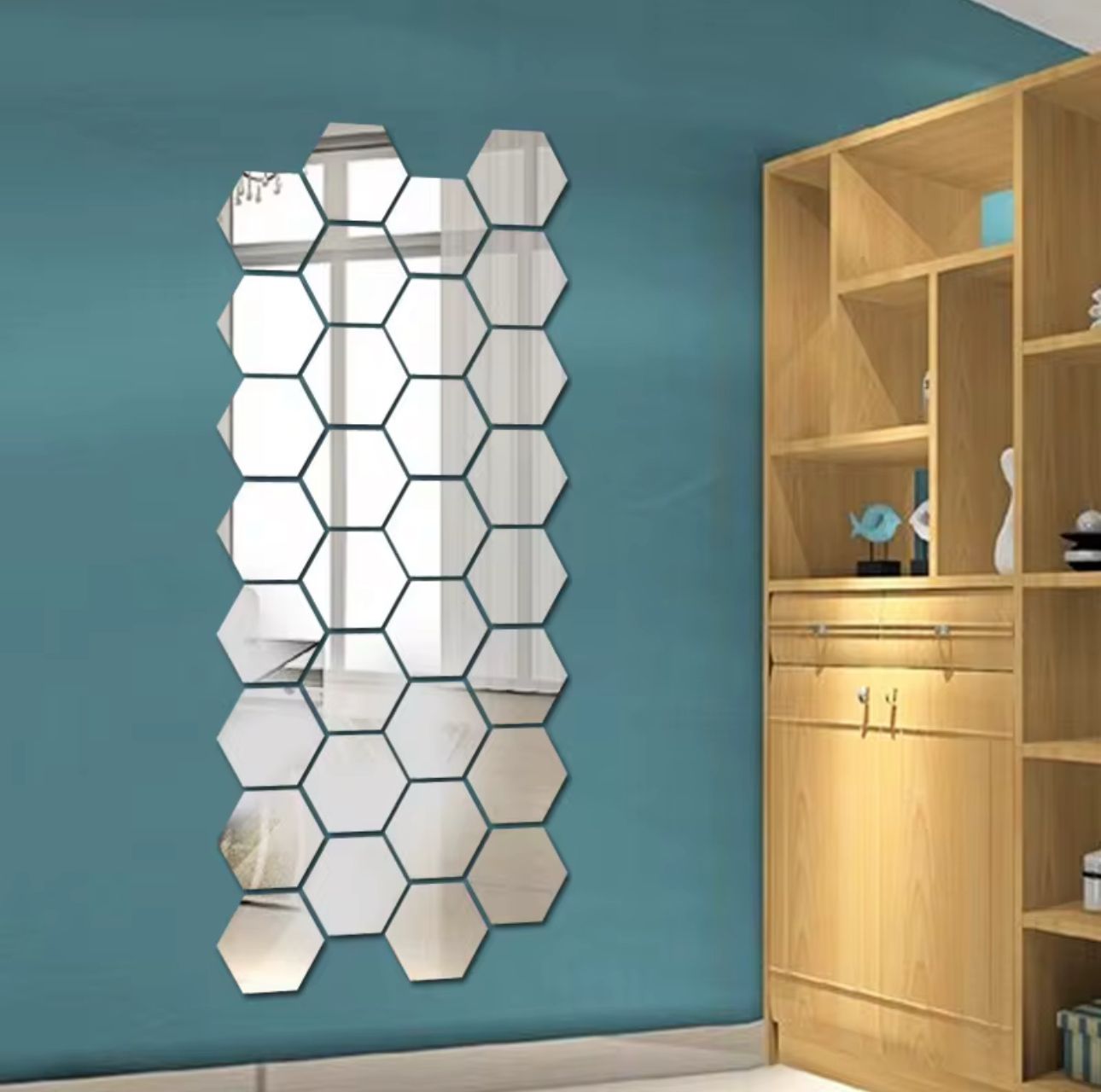 Hexagon acrylic decor mirrors