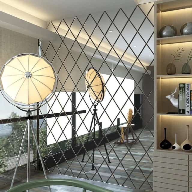 Diamond shape acrylic mirrors