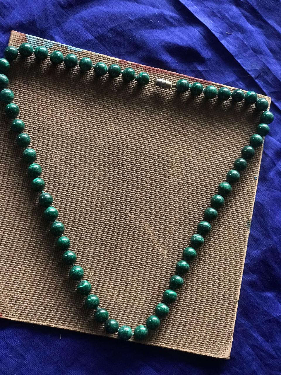 Malachite stone necklace