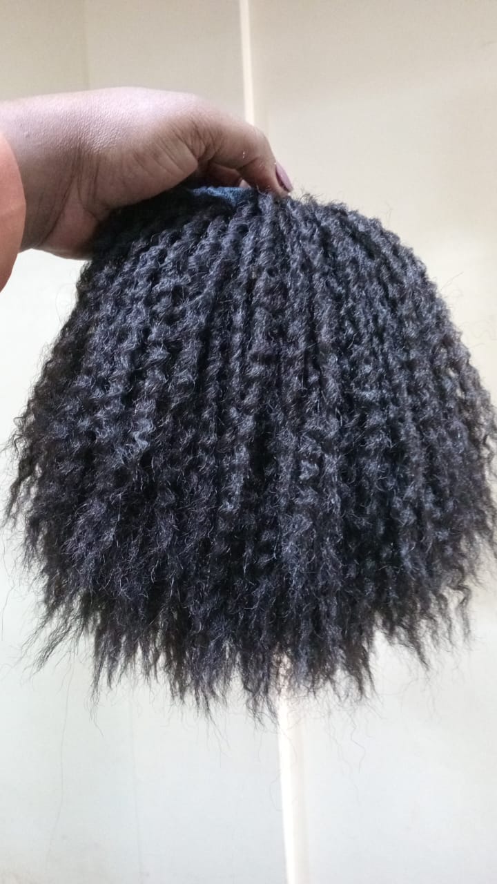 Semi human hair extension