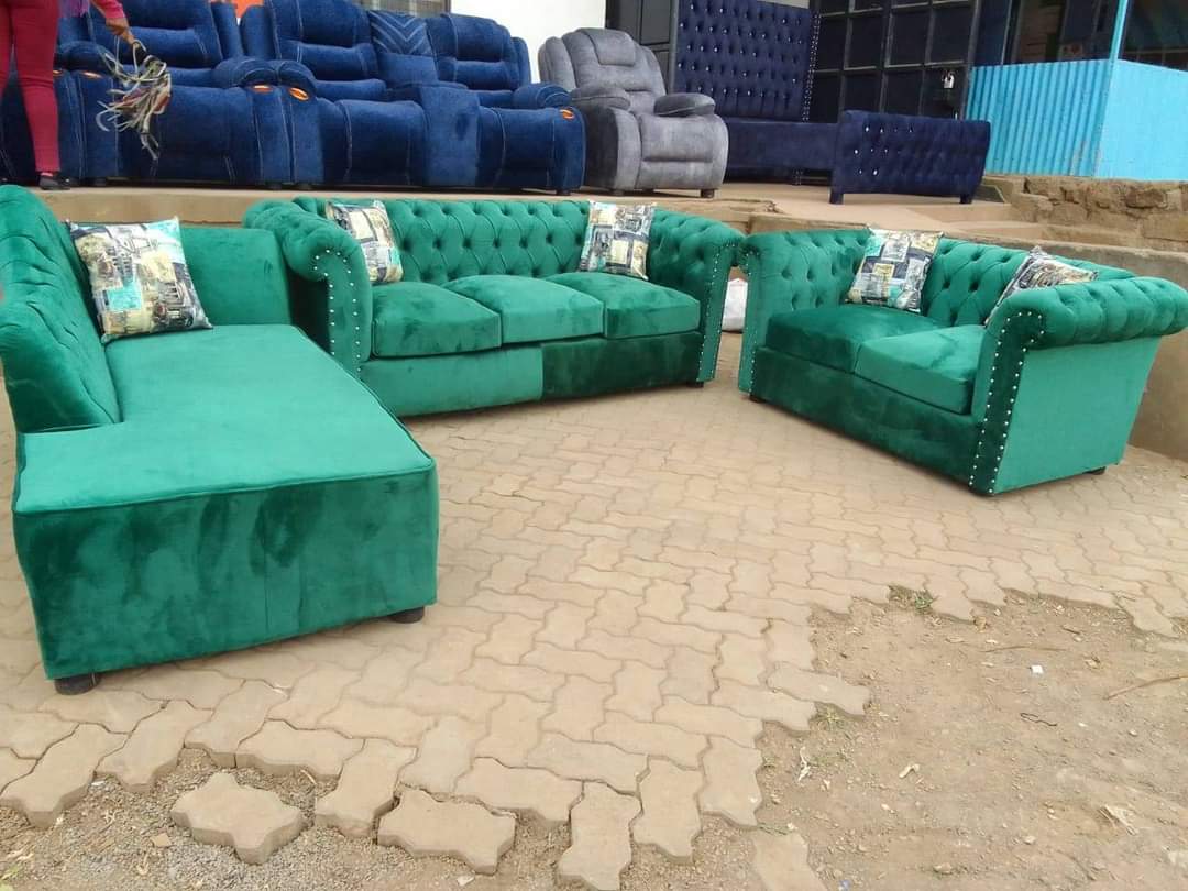 Green designer sofa set