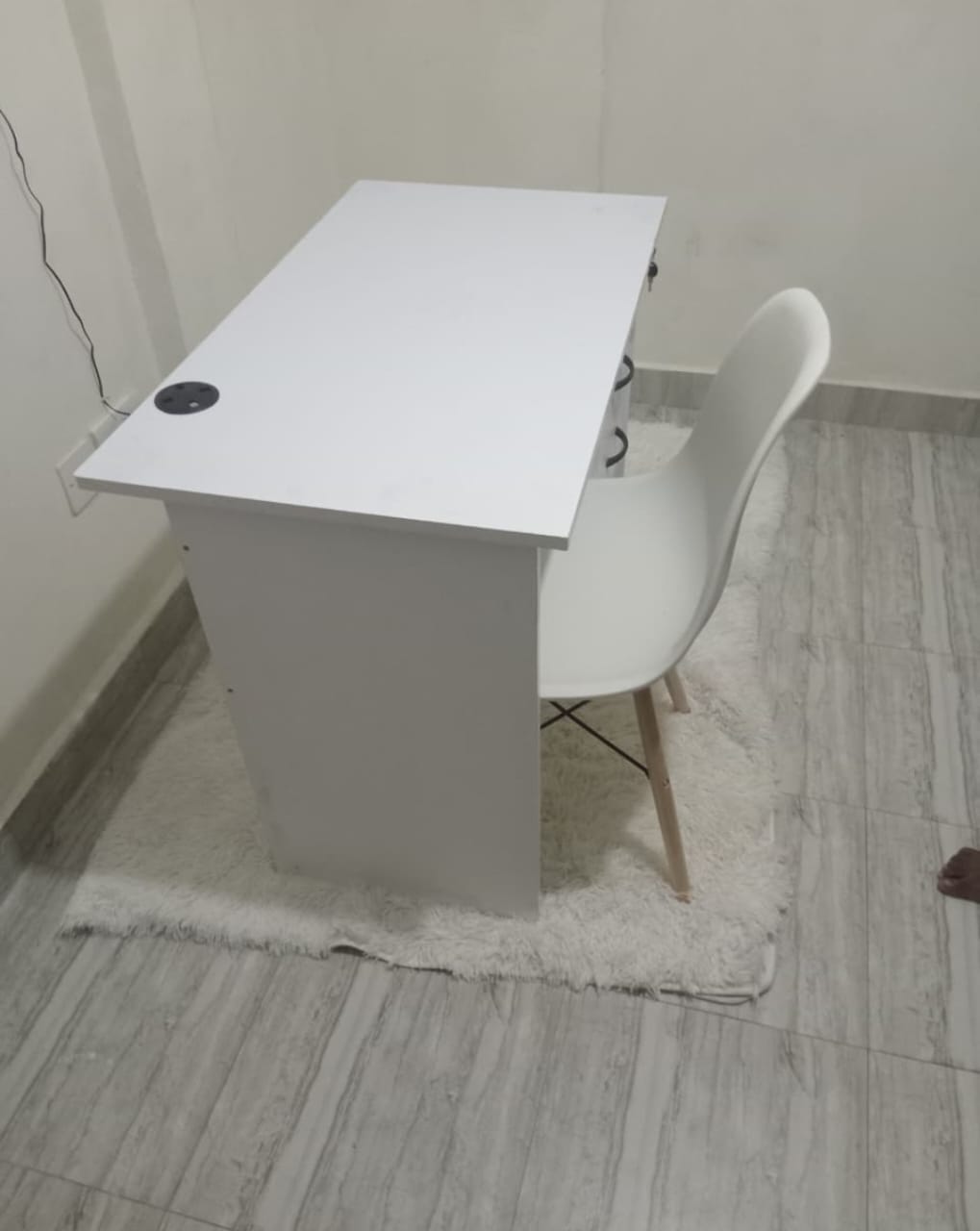 White designer desk