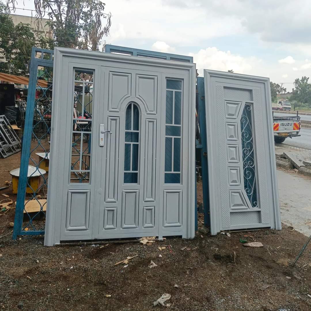 Double steel doors