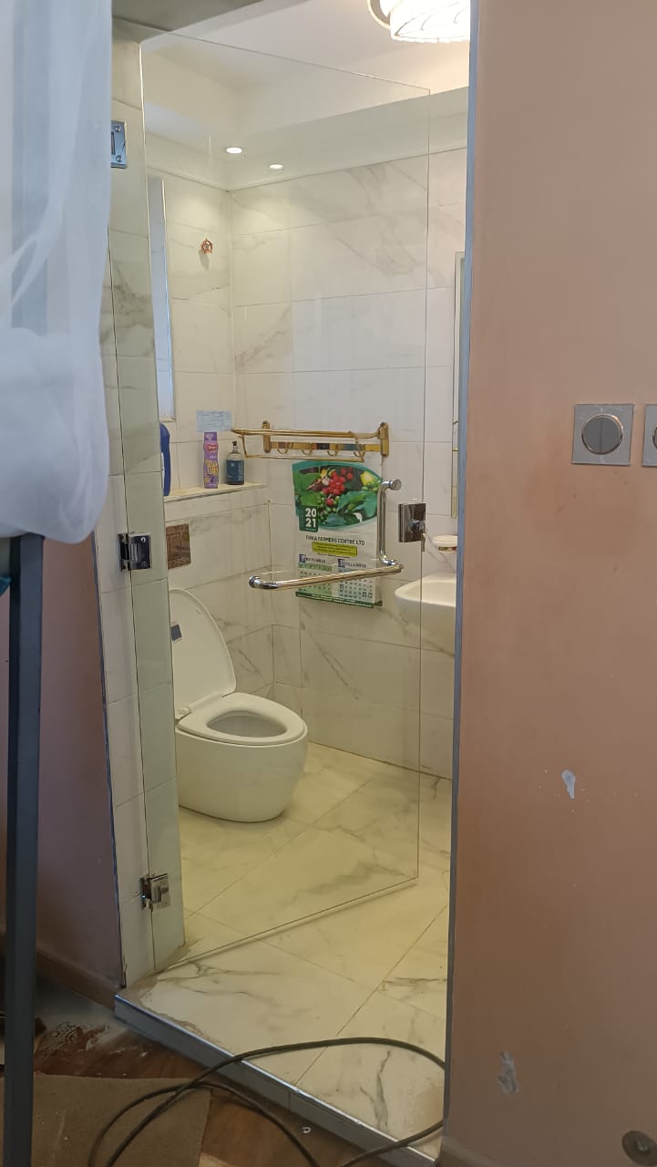 Frameless glass door