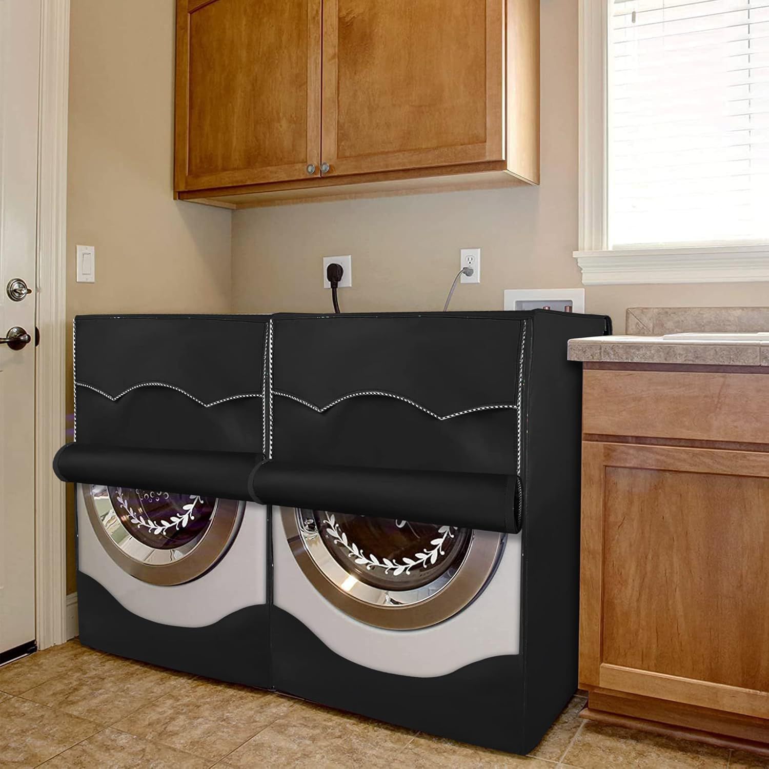 Black Washing machine cover